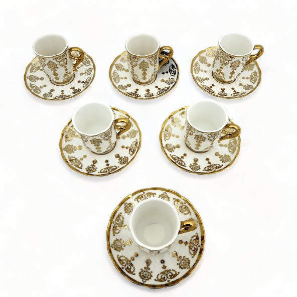 Aries Gold 6 Kişilik Kahve Fincanı Takımı - 90 ml - 4