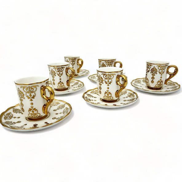 Aries Gold 6 Kişilik Kahve Fincanı Takımı - 90 ml - 6