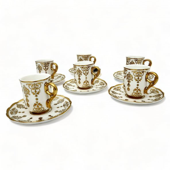 Aries Gold 6 Kişilik Kahve Fincanı Takımı - 90 ml - 8
