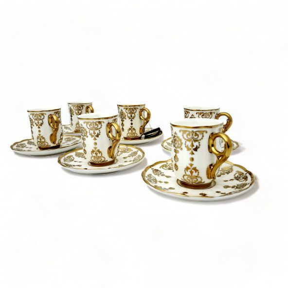 Aries Gold 6 Kişilik Kahve Fincanı Takımı - 90 ml - 10