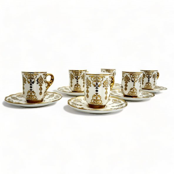 Aries Gold 6 Kişilik Kahve Fincanı Takımı - 90 ml - 11