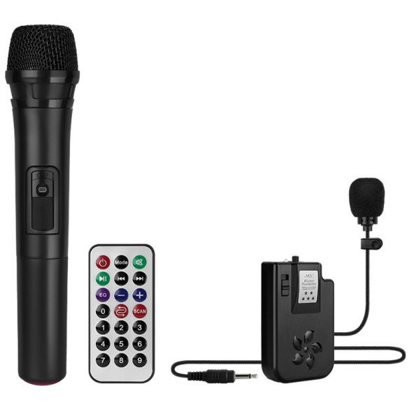 MAGICVOICE MV-2016 VHF EL+YAKA MİKROFONLU USB+SD+BT SEYYAR ANFİ - 2