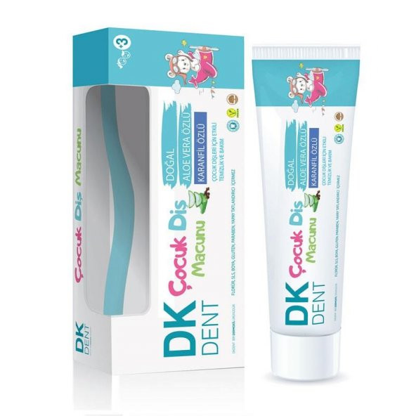 Dermokil Dk Dent Çocuk Diş Macunu Aloe Vera Ve Karanfil Özlü 50 Ml Fırça Hediyeli