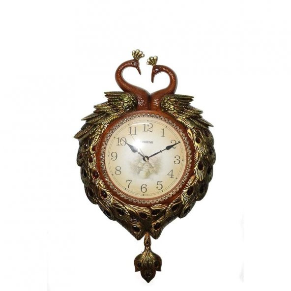 Duvara Asmalı Tavuskuşu Saat Dekoratif Hediyelik - Resim 2