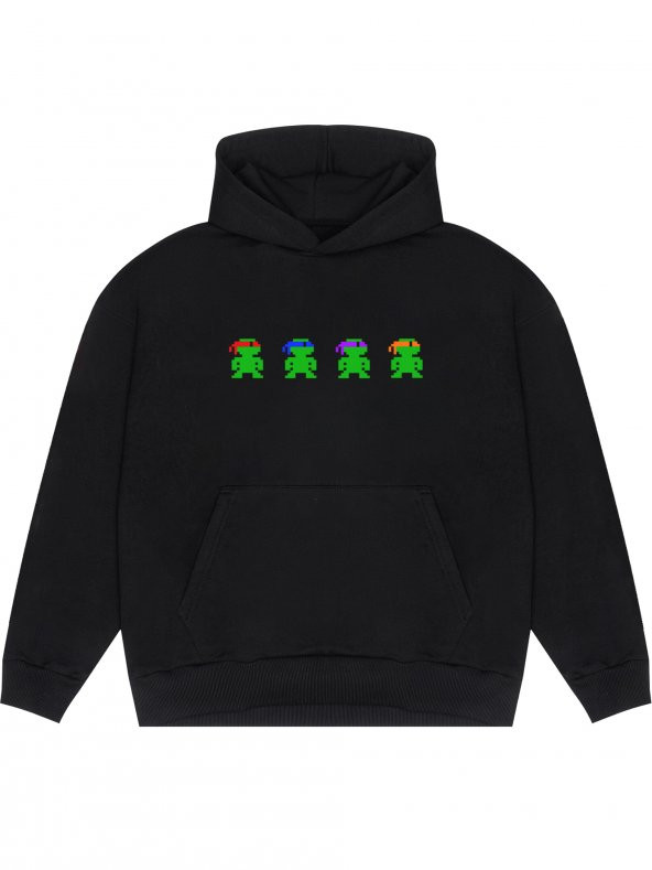 Ninja Kaplumbağalar 8 TMNT Bit Unisex Oversize Premium Hoodie