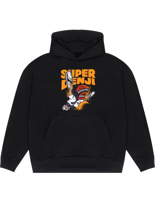 Super Denji Super Mario Parody Chainsaw Man Unisex Oversize Premium Hoodie