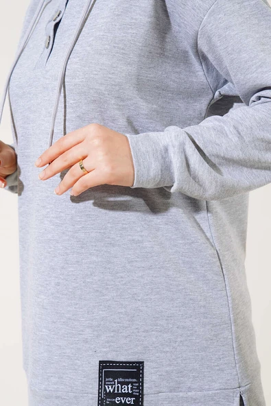 What Ever Armalı Kapüşonlu İkili Takım Gri - 4