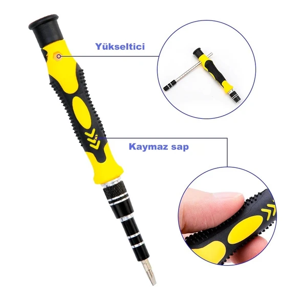 DailyTech 115 in 1 Hassas Sarı Çoklu Tornavida Seti El Alet Takımı - 5