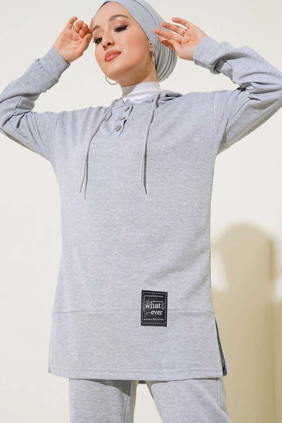 What Ever Armalı Kapüşonlu İkili Takım Gri - 2