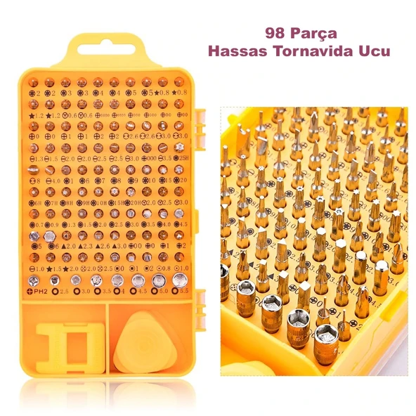 DailyTech 115 in 1 Hassas Sarı Çoklu Tornavida Seti El Alet Takımı - 8