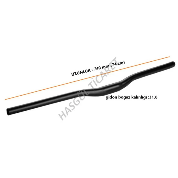 Hsgl Bisiklet Gidon Siyah 740mm Uzunluğunda 31.8 Boğaz Kalınlığı gdn223 - 4