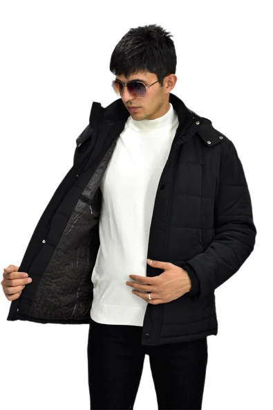 Erkek Spor Kapüşonlu Mont  M3104 BGL-ST03237 - Resim 12