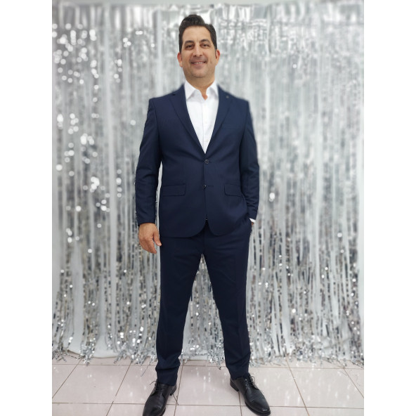 0900 Lacivert Büyük Beden 4 Drop Takım Elbise - 2