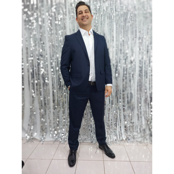 0900 Lacivert Büyük Beden 4 Drop Takım Elbise - 3