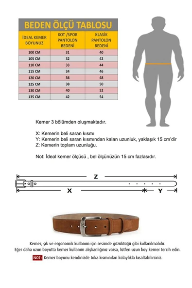 Papuç Sepeti Smt-3368 Erkek Hakiki Deri Klasik Kumaş Kemeri - Resim 4