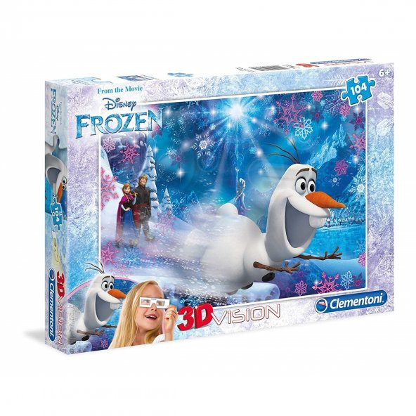 Clementoni 104 Parçalı Frozen Puzzle Karlar Ülkesi Yapboz 3D Gözlüklü Puzzle 6 Yaş Çocuk Yapbozları Serisi