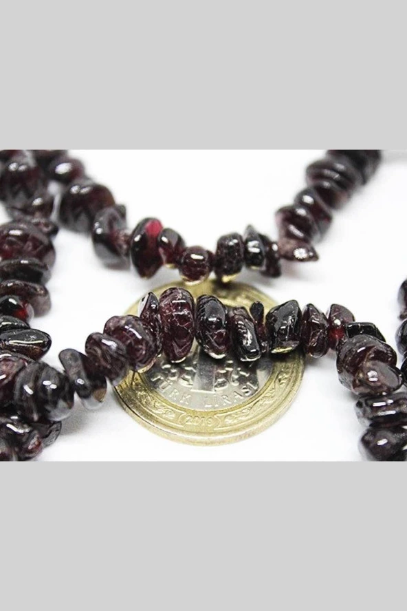 Lal (Granat) (Garnet) Kırık Doğal Taş Dizisi - Resim 3