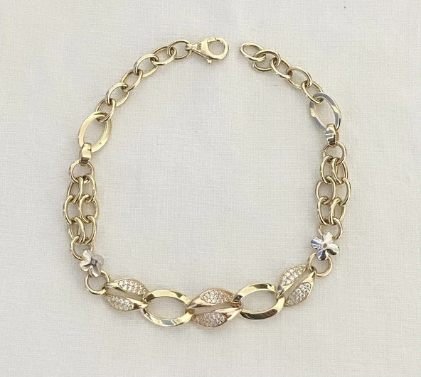 Yaprak Ve Çiçekli Hallow Altın ileklik - Resim 1