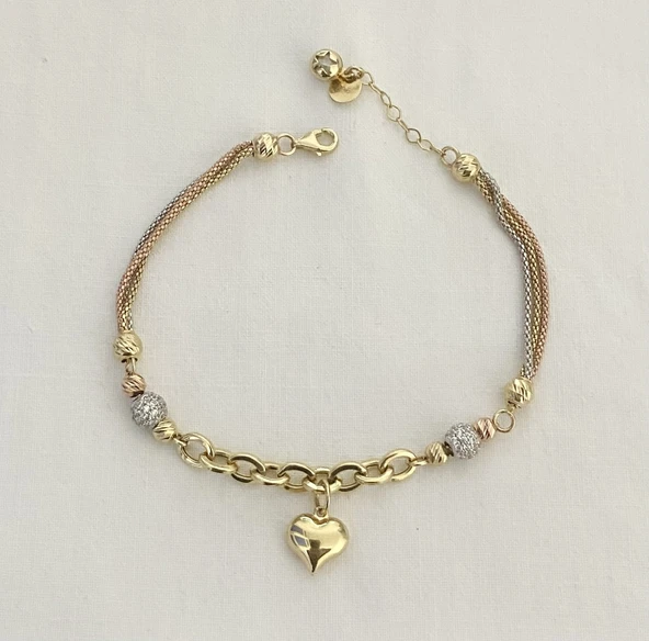 Kalpli İtalyan Altın Bileklik - Resim 1