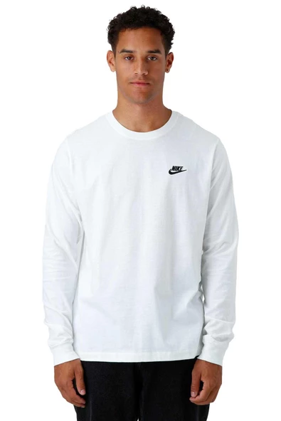 Nike AR5193-100 M Nsw Club Tee - Ls Erkek Uzun Kol Tişört