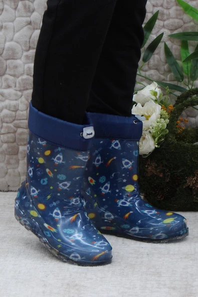 Fort 7061 Mavi Füze İçi Peluşlu Su Geçirmez Erkek Çocuk Kar Yağmur Çizmesi - Resim 3