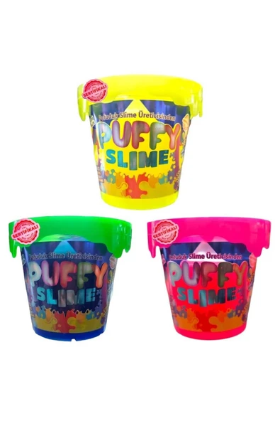 BamBamToys Puffy Slime Yeni Trend Slime - 3 Adet Pofuduk Slime Neon Renkli 120 Gr Slaym