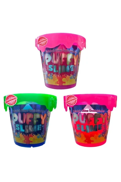 BamBamToys Puffy Slime Yeni Trend Slime - 3 Adet Pofuduk Slime Neon Renkli 120 Gr Slaym