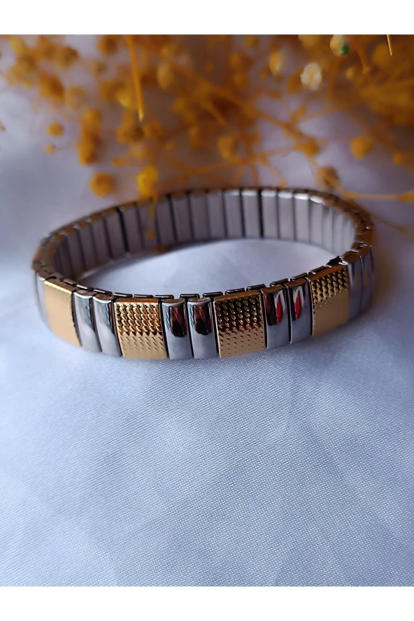 Şık Ve Modern Çelik 2 renkli Bileklik - Resim 5