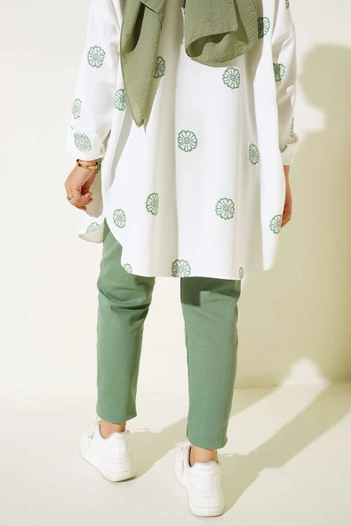 Mom Jean Pantolon Mint Yeşili - 3