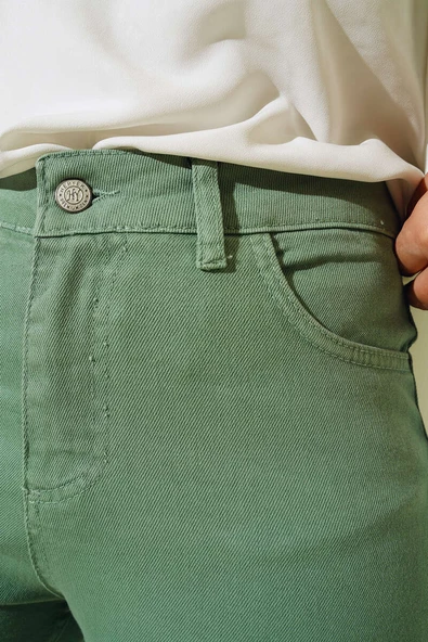 Mom Jean Pantolon Mint Yeşili - 4