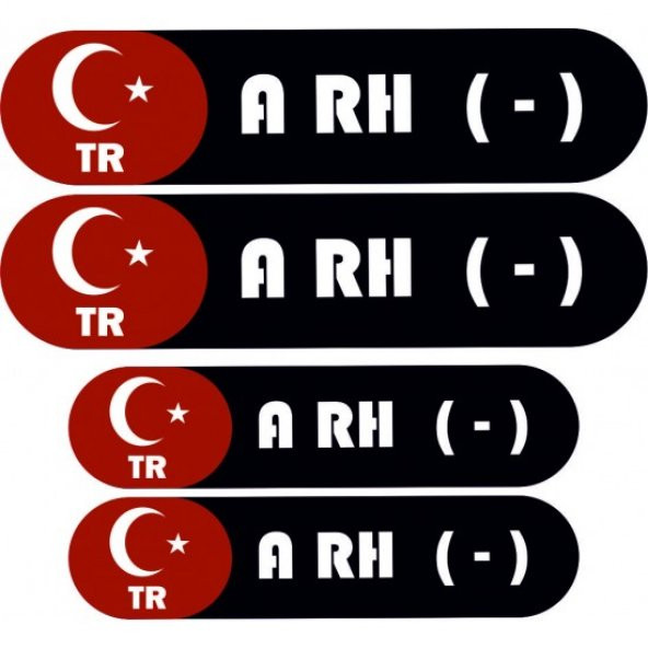 KAN GRUBU  ETİKETİ 4 PARÇA A RH(-) - 1