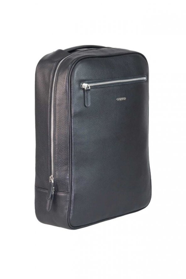 Guard Laptop Girişli Siyah Deri Sırt Çantası