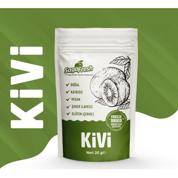 SagaFresh Dondurularak Kurutulmuş Kivi Dilimleri 20g - 2
