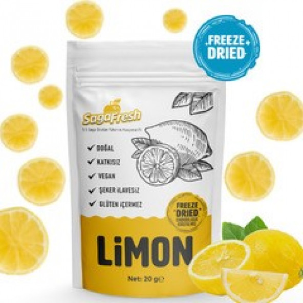 SagaFresh Dondurularak Kurutulmuş Limon Dilimleri 20g