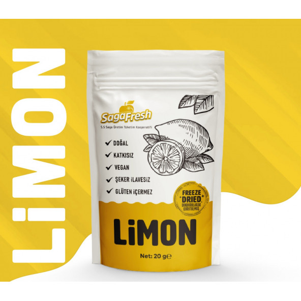 SagaFresh Dondurularak Kurutulmuş Limon Dilimleri 20g - 2