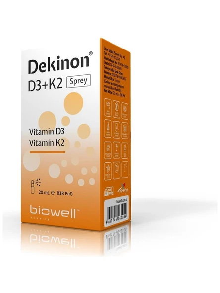 Dekinon D3 K2 Vitamini Sprey 138 puff 20 ml