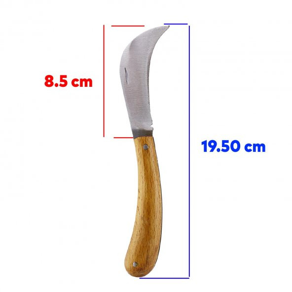 Aşı Bıçağı Profesyonel Çelik Eğri Uçlu Bağ Ağaç Budama Aşı Çakısı 195 mm Saplı Bıçak Çakı - 2