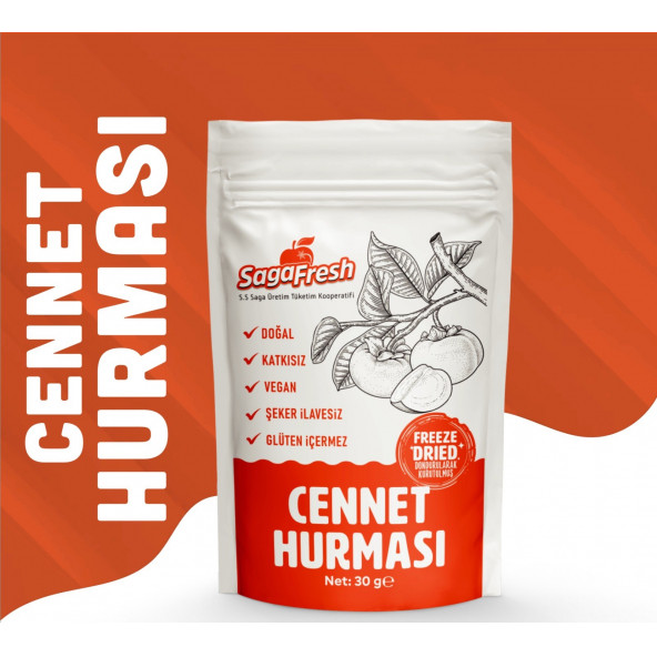 SagaFresh Dondurularak Kurutulmuş Cennet Hurması Dilimleri 30g - 2