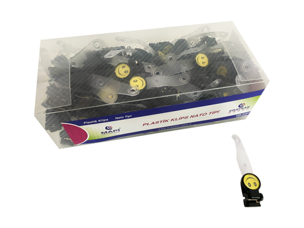 MAPİ PLASTİK KLİPS (NATO TİPİ PROMOSYON) SİYAH      100 LÜ PAKET