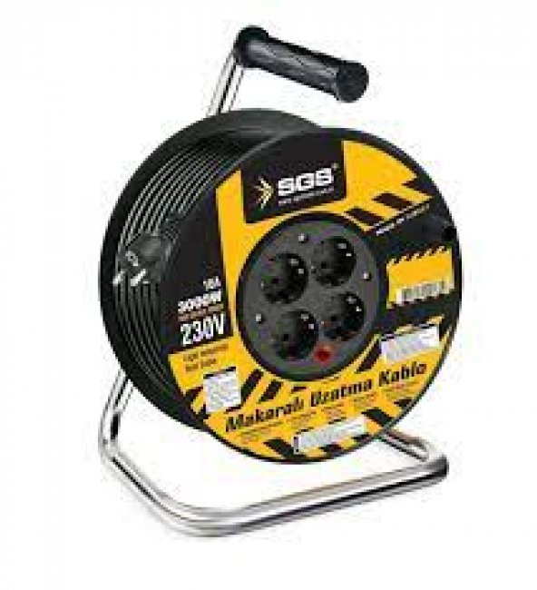 SGS 2132 Profosyonel Makaralı Uzatma Kablosu 3X1,5 50MT
