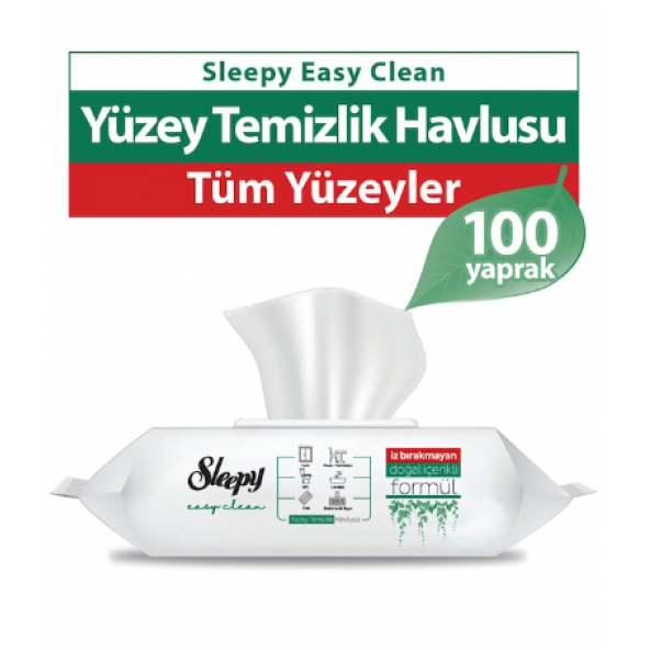 Sleepy Easy Clean Beyaz Sabun Katkılı Yüzey Temizlik Havlusu 100 Yaprak - 2