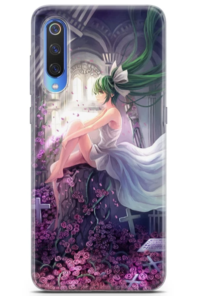 Xiaomi Mi 9 Kılıf Seri Anime 27 Yeşil Saçlı Lazer Kesim Silikon Sarı