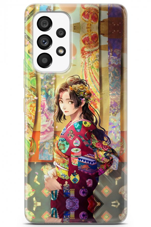Samsung Galaxy A53 5G Kılıf Seri Anime 15 Çin Anime Kalın Silikon Parliement Mavi