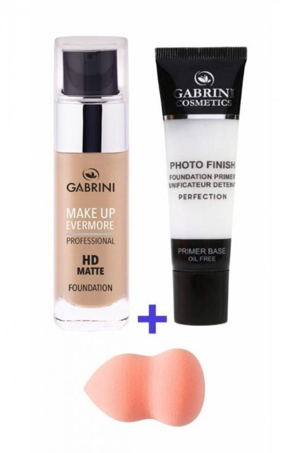 Hd Matte Fondöten 01 & Photo Finish Primer & Fondöten Sünğeri