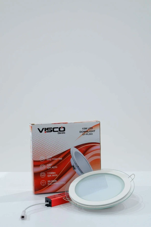 Visco 15W Downlight Led Panel Camlı Günışığı