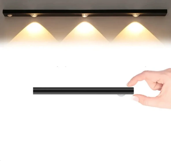 CATA CT 2464S 3w Şarjlı led Sensörlü Dolap İçi Lamba 3 Renk Mod Siyah Kasa