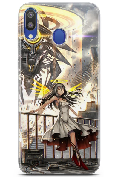 Samsung Galaxy M20 Kılıf Orijinal Seri Anime 22 Uzayda Kap Siyah - 1