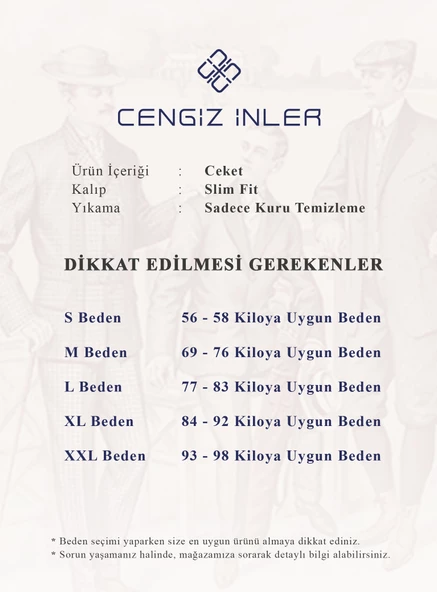Cengiz İnler Kırlangıç Yaka Verev Desenli Erkek Kruvaze Ceket - 8