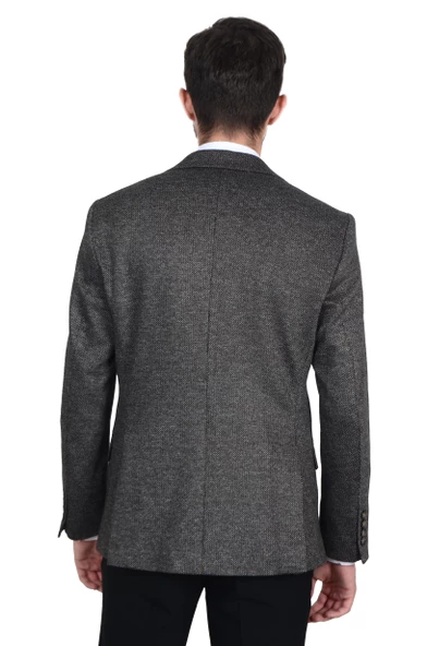 Cengiz İnler Mono Yaka Kuş Gözü Erkek Ceket - 4