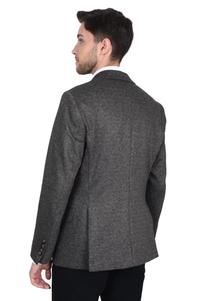 Cengiz İnler Mono Yaka Kuş Gözü Erkek Ceket - 7